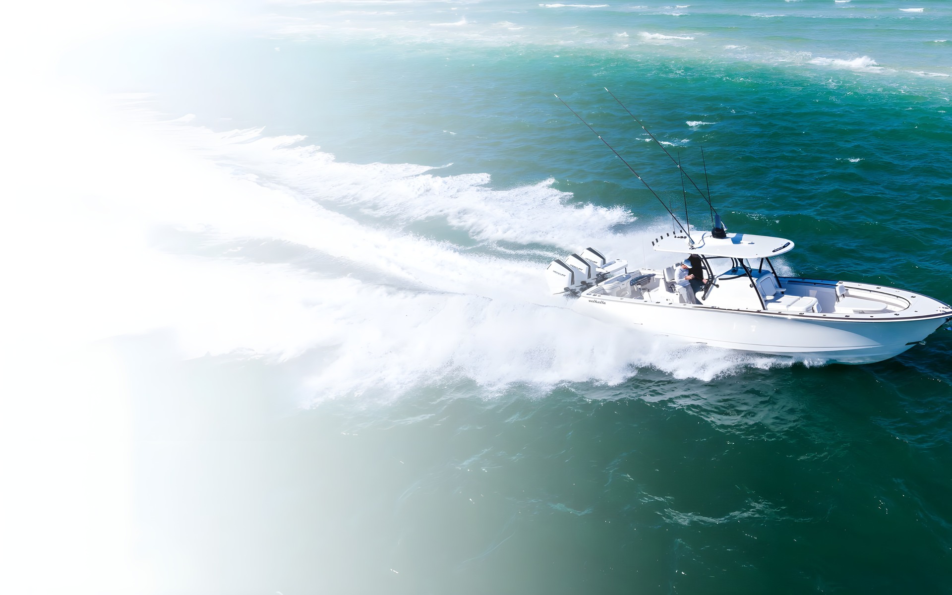 Yacht cruising through the ocean